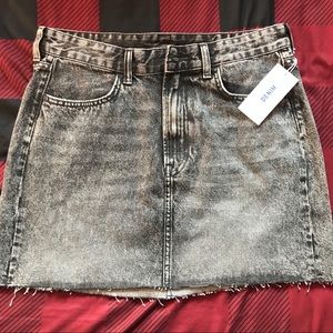Acid Wash Retro Denim Skirt